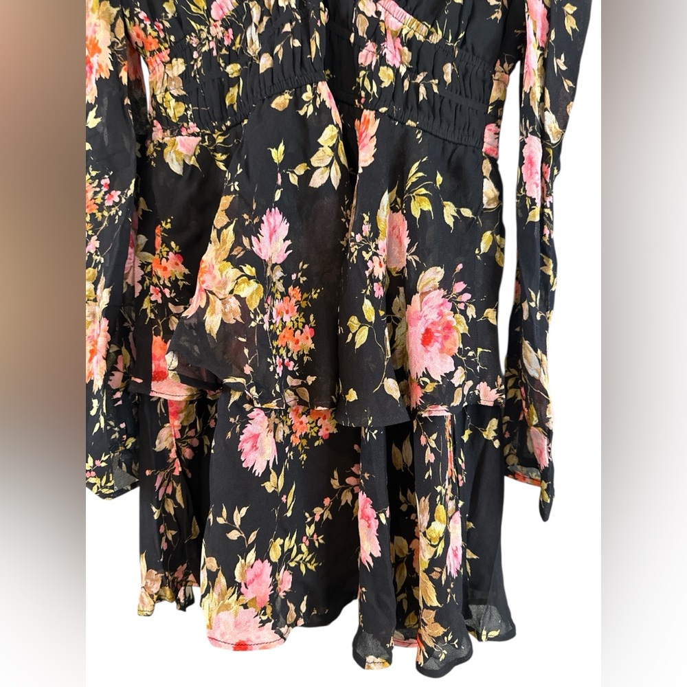 Yumi Kim Samba Ruffle Dress in Flirty Floral Black - Picture 7 of 12